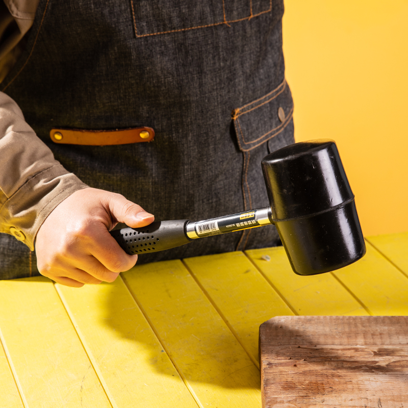 Rubber Hammer with Steel Handle 